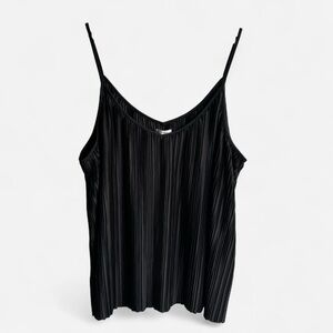 Plissé Swing Cami Black Spaghetti Straps Size 2X NEW WITH TAGS